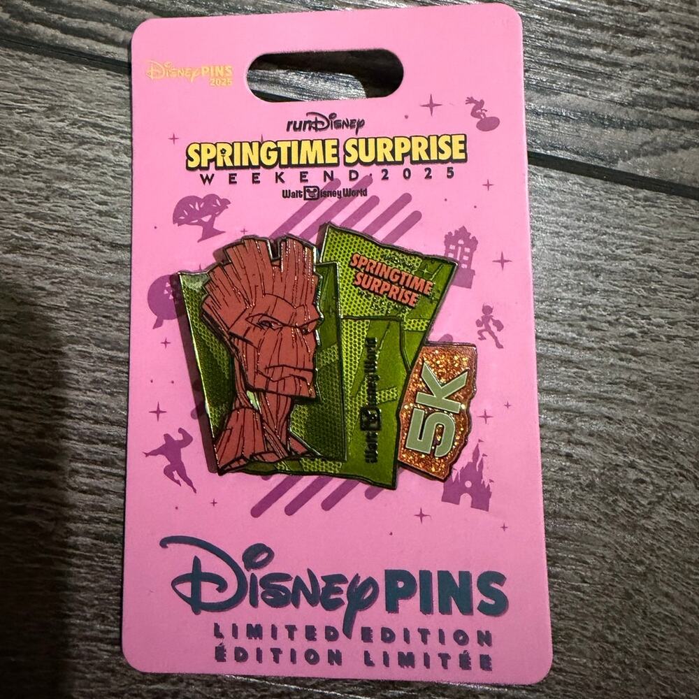 Run Disney Springtime Surprise 2025 5K GROOT I Did It LE Pin